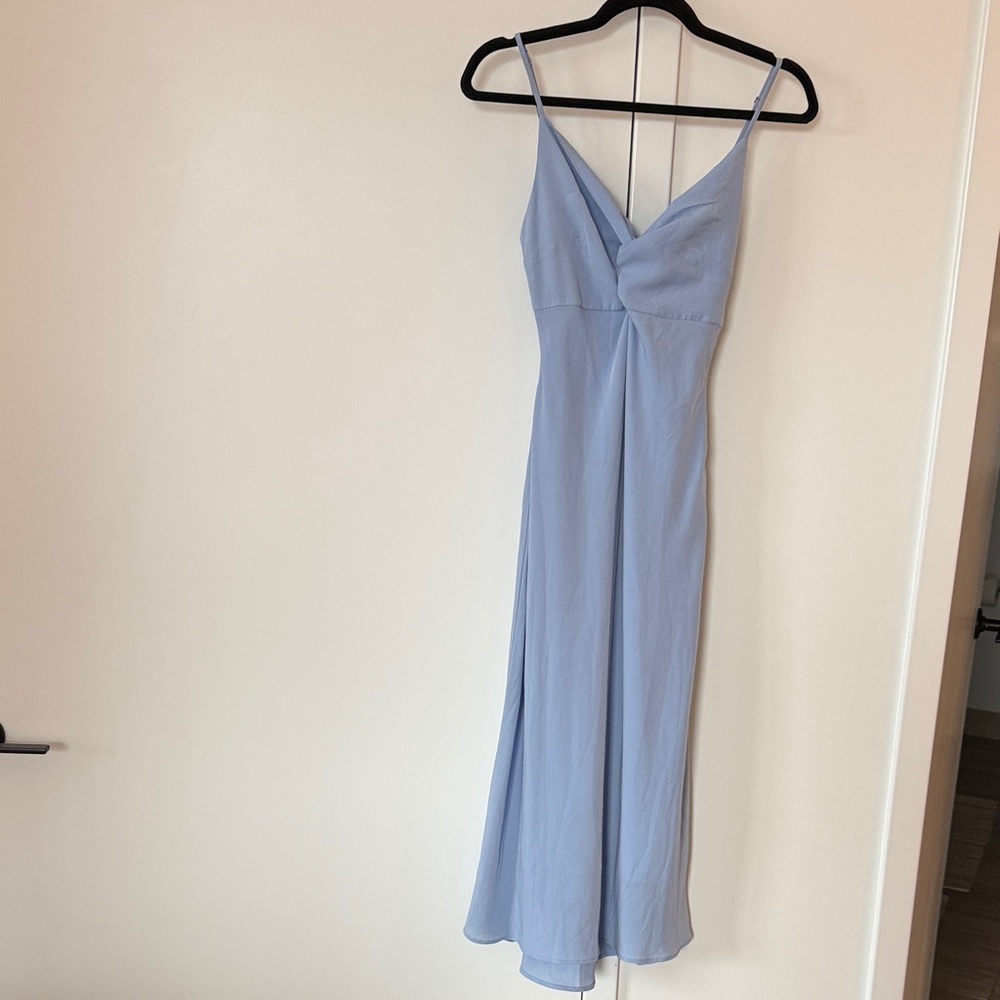 Abercrombie & Fitch Pale Blue Spaghetti Strap Midi Dress